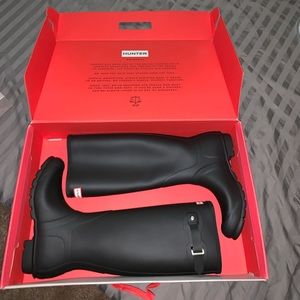 Matte Black Tall Hunter Boots